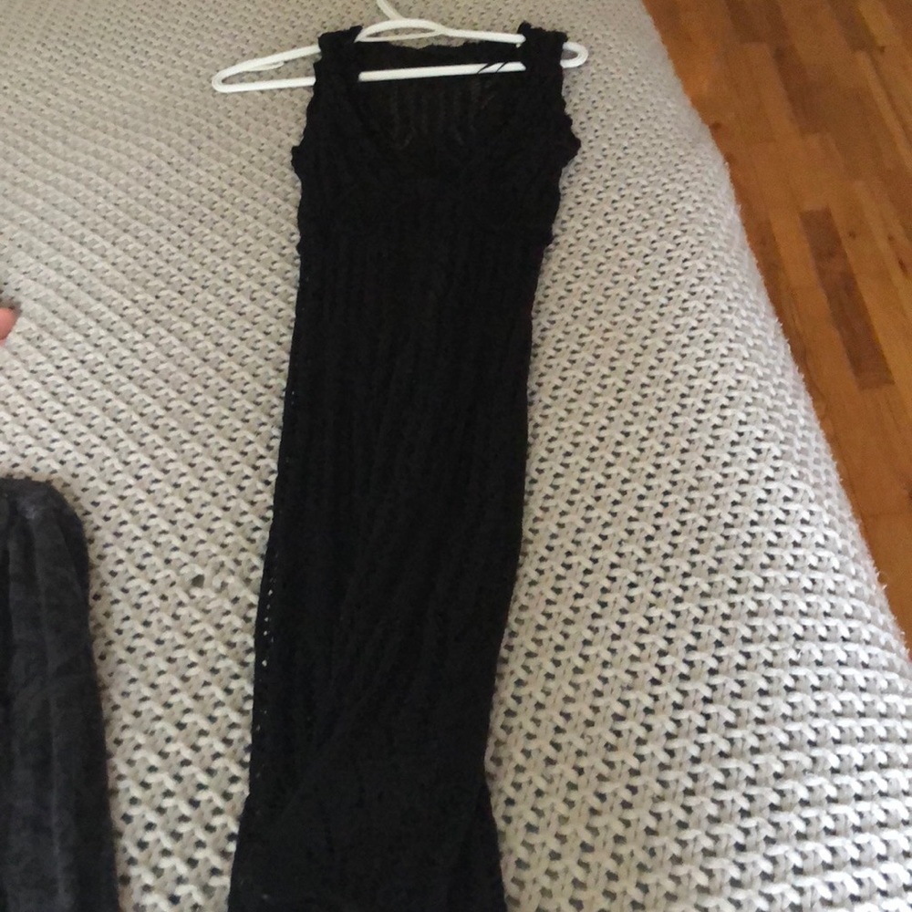 Black crochet dress